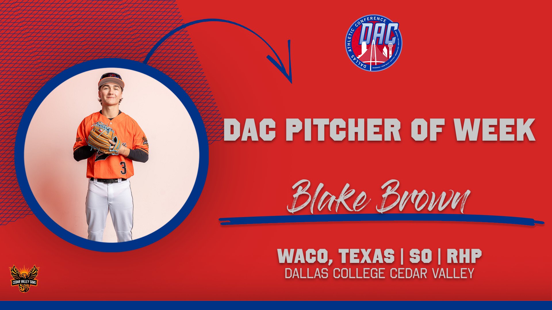 Brown Chosen as DAC Pitcher of Week