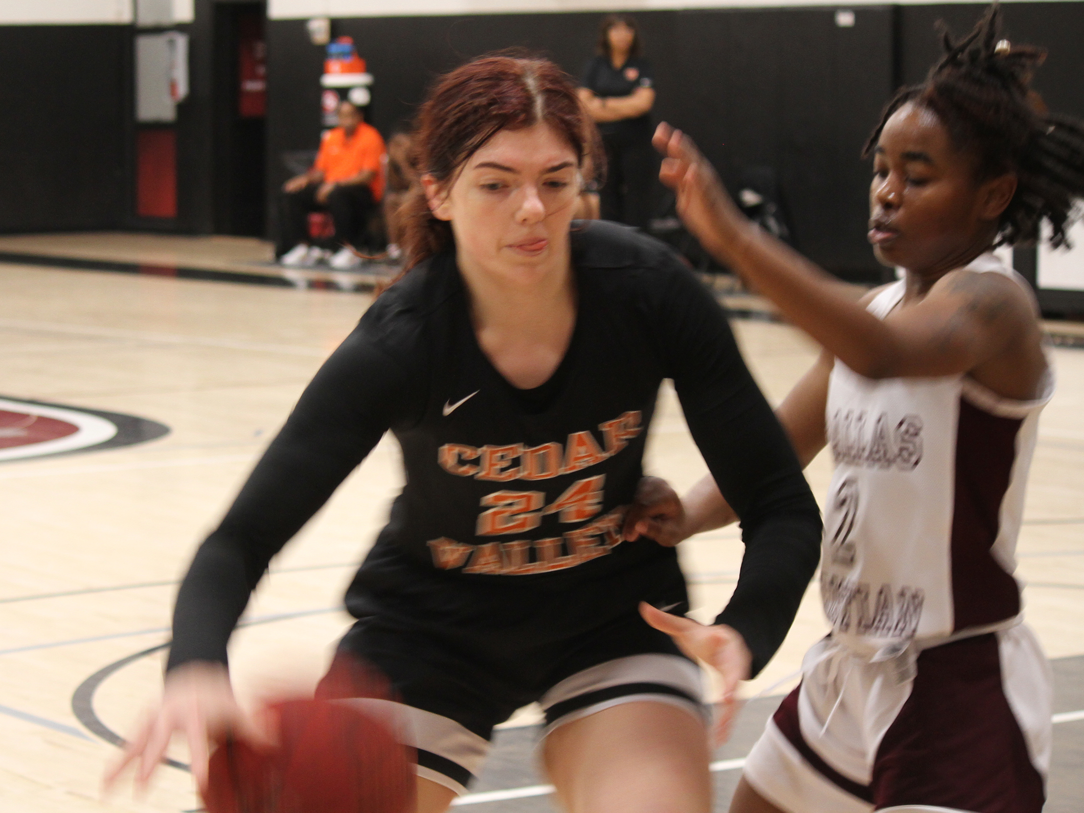 Dallas College Cedar Valley women's basketball player Sierra Headquist recorded her fifth double-double of the season Tuesday in a win over Dallas Christian College. 