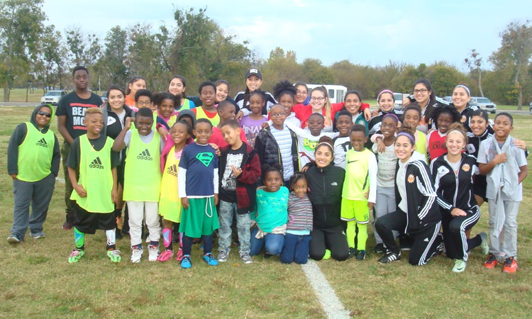 Lady Suns Soccer Gives Back at Lancaster Camp