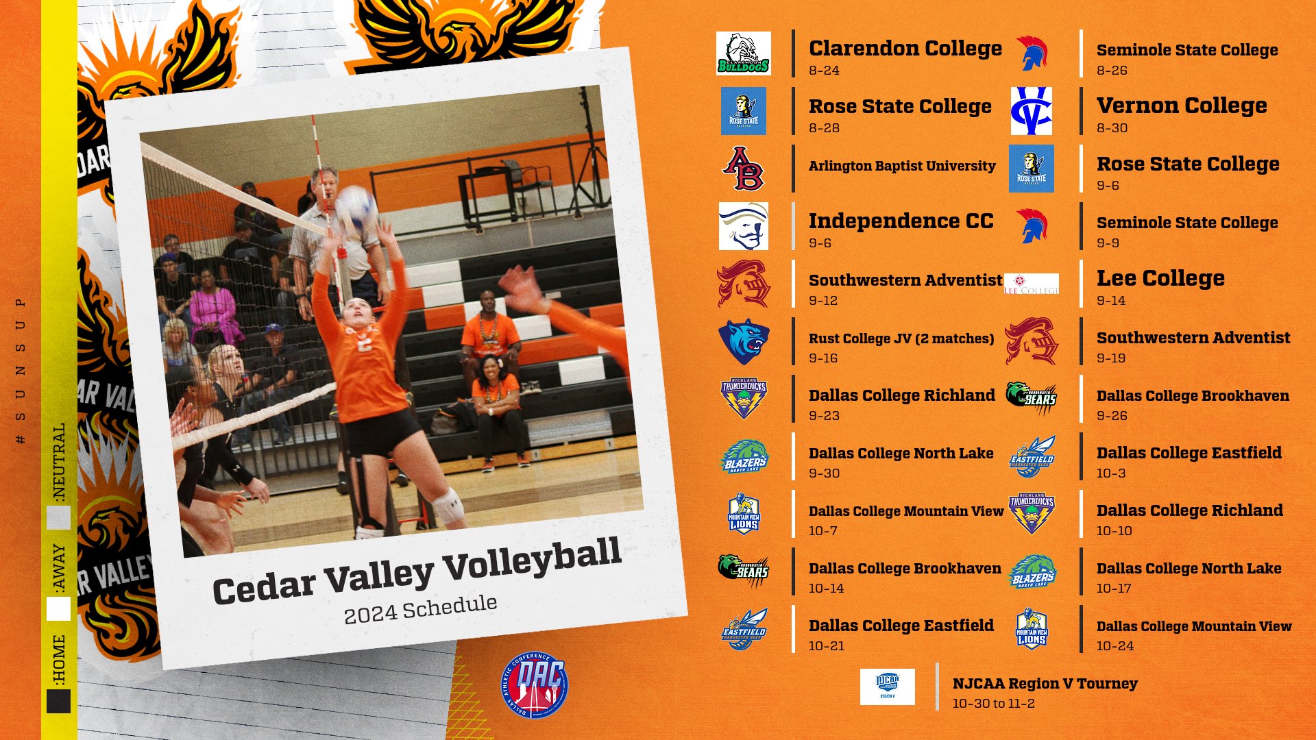 Cedar Valley Volleyball Releases Schedule